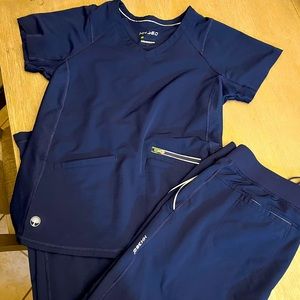 Healing Hands scrub set navy blue